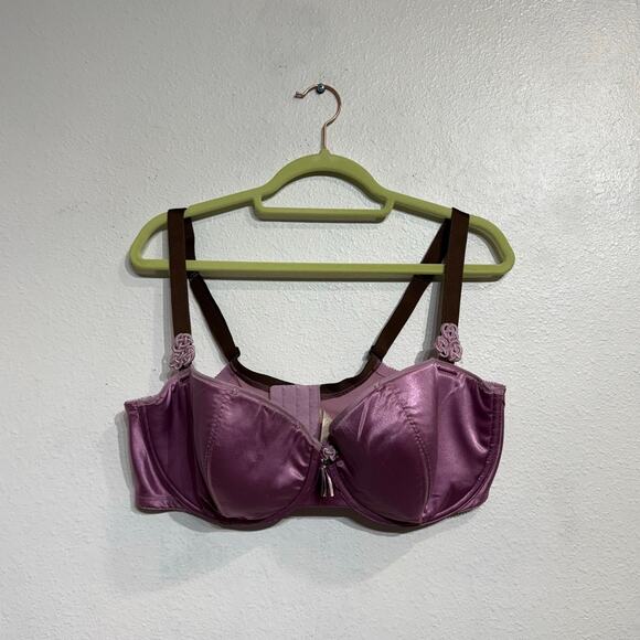 Lane Bryant Cacique Purple Satin Bra Sz 44DD - Picture 1 of 12
